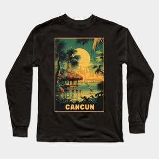 Cancun, Mexico, Travel Poster Long Sleeve T-Shirt